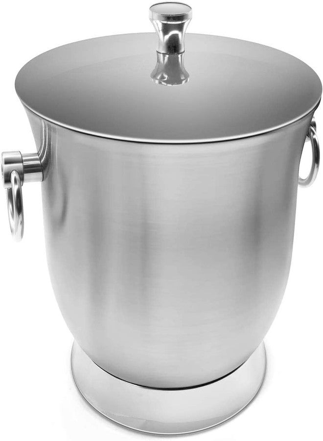 Fortune Candy Insulated Ice Bucket, 3.3 L, Double Walled 18/8 Stainless Steel Ice Bucket with Ice Tongs and Lid - Image 1